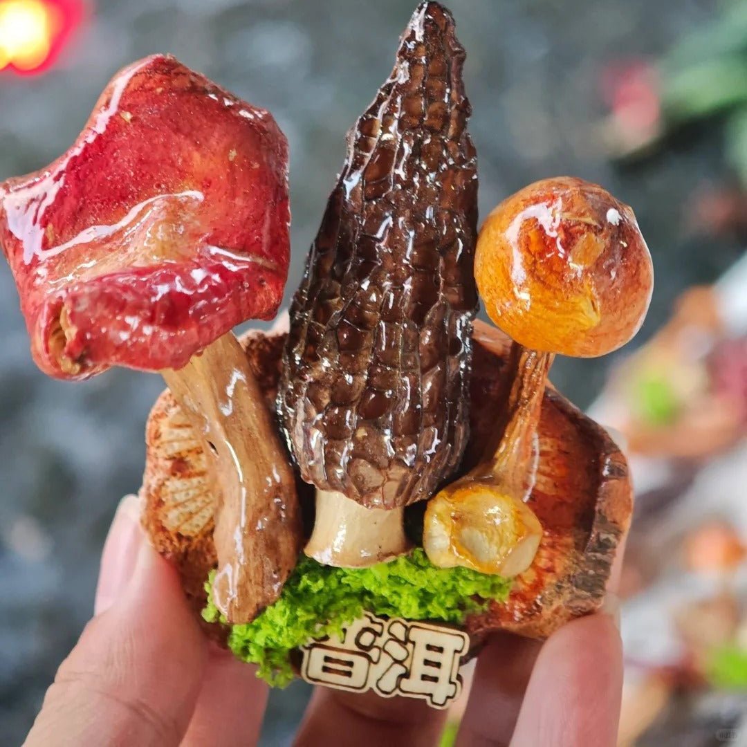 Handcrafted Real-Mushroom Fridge Magnets