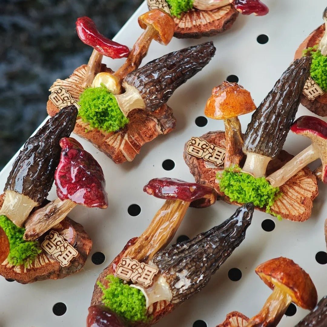 Handcrafted Real-Mushroom Fridge Magnets
