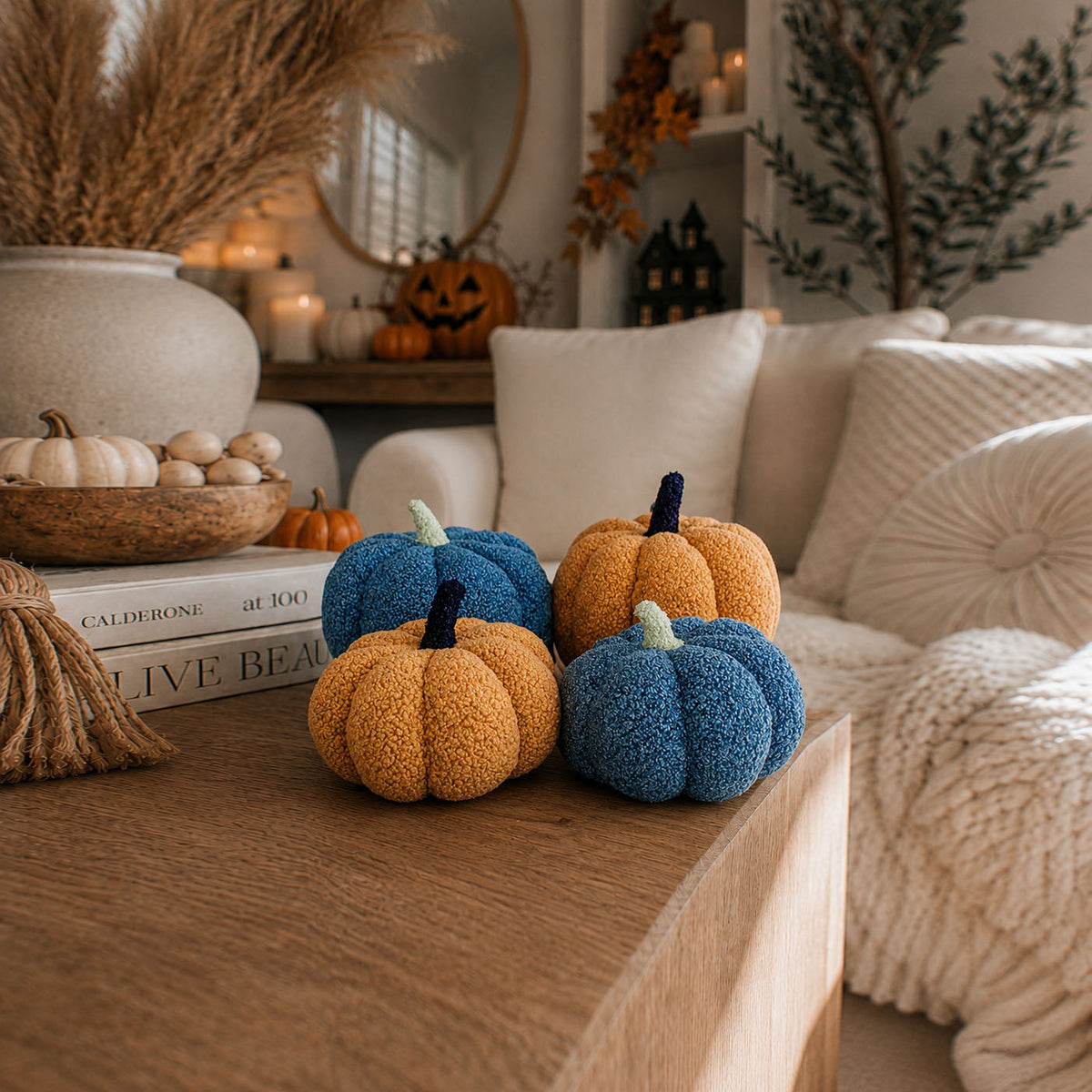 Plush Teddy Velvet Pumpkins