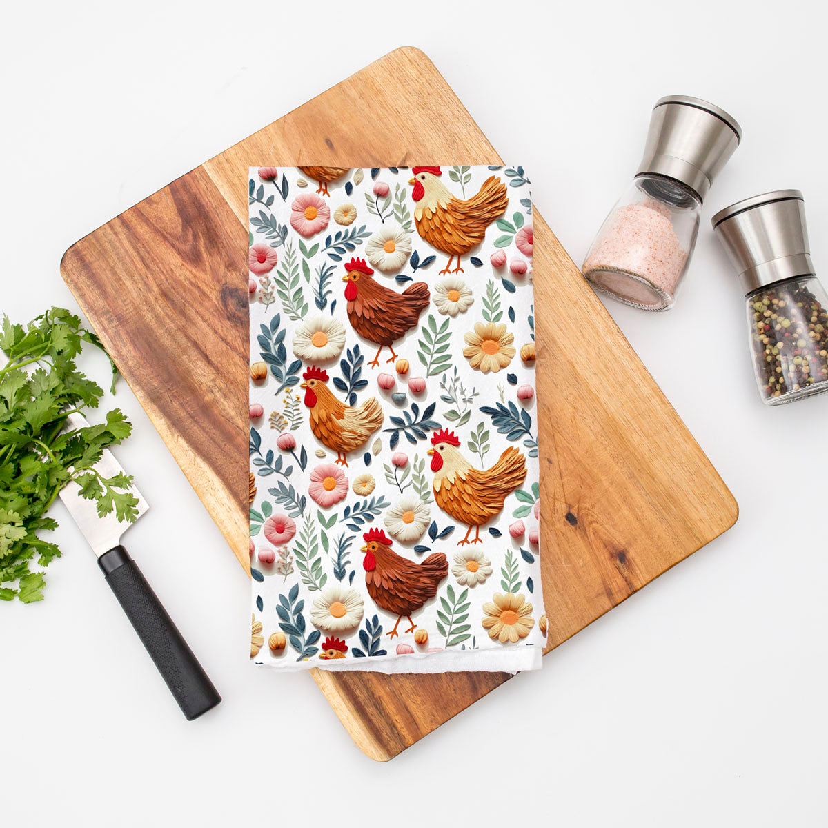 Petals & Peckers Chicken Kitchen Towel