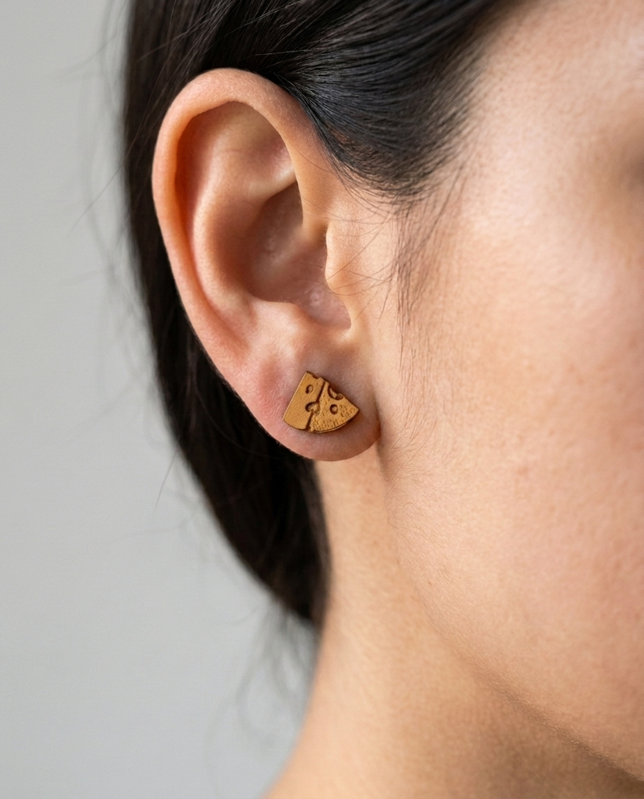 Cheese Stud Earrings #3057