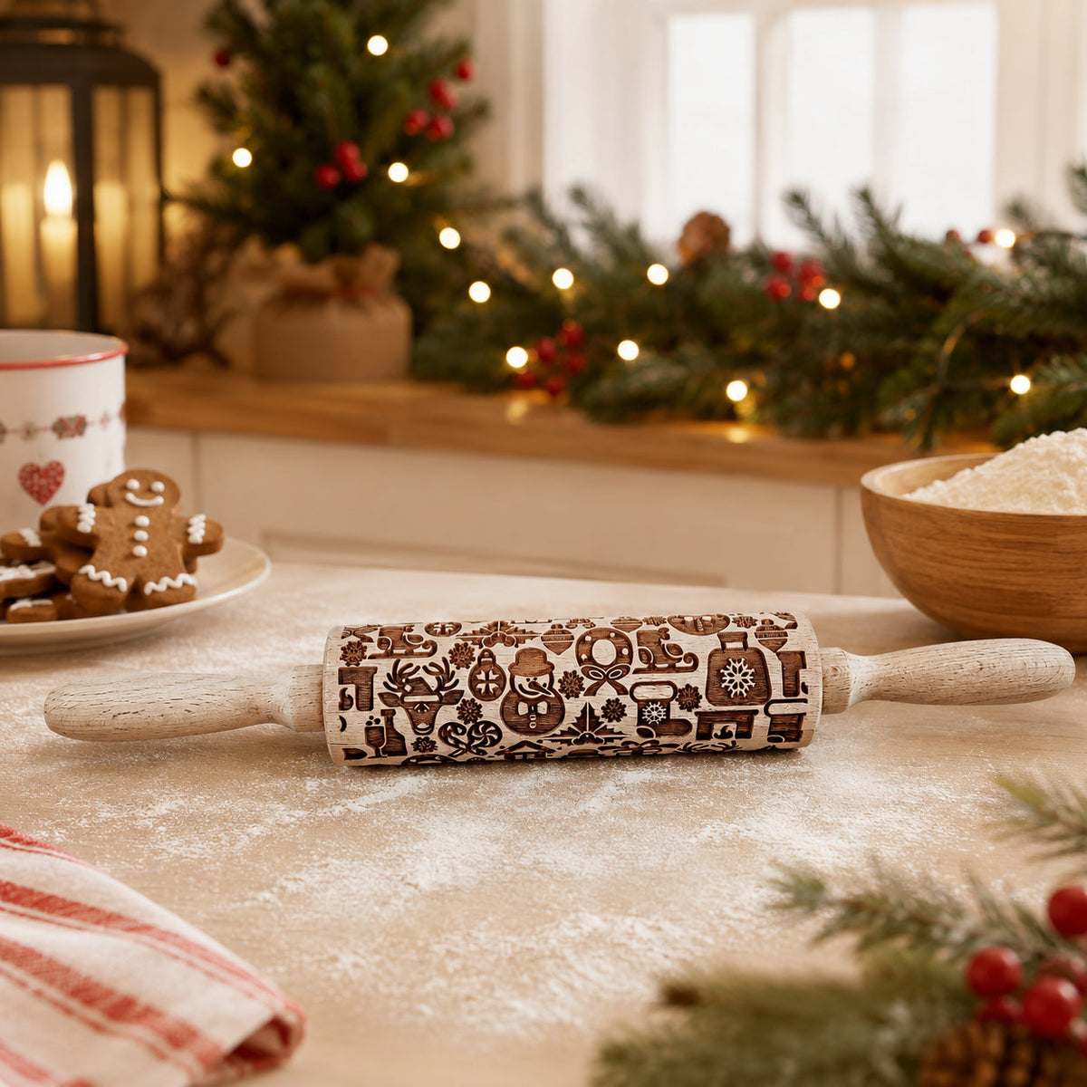 Embossed Christmas Rolling Pin | 10 Designs