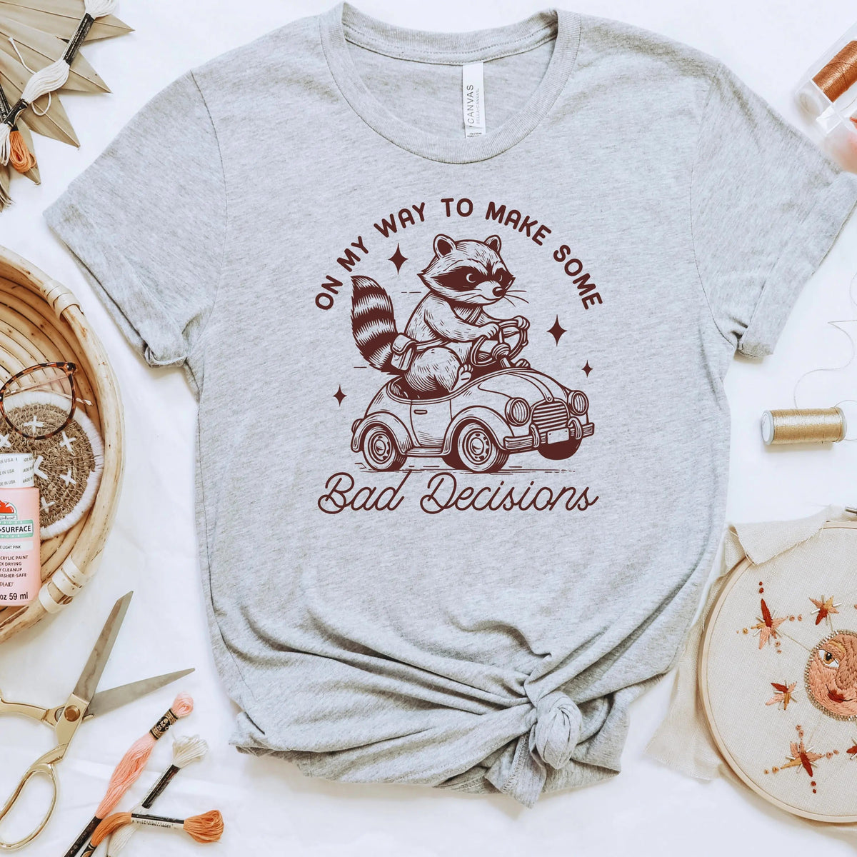 On My Way to Make Bad Decisions Raccoon T-Shirt