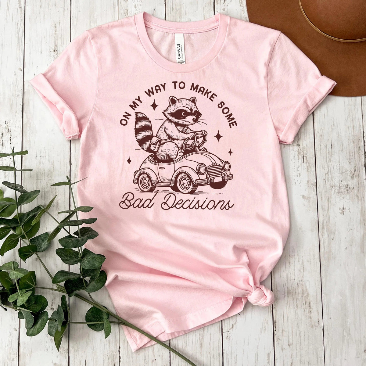 On My Way to Make Bad Decisions Raccoon T-Shirt