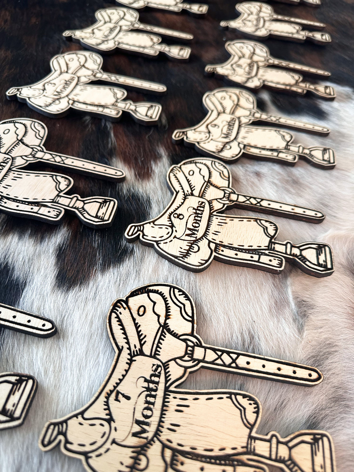 Little Cowpoke Saddle Monthly Milestone Markers