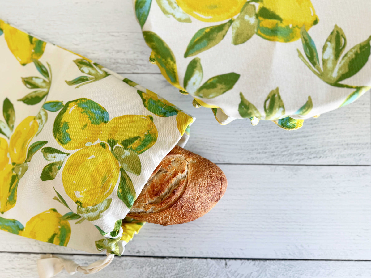 Limoncello Bread Making Set – Bread Bag & Bowl Cover
