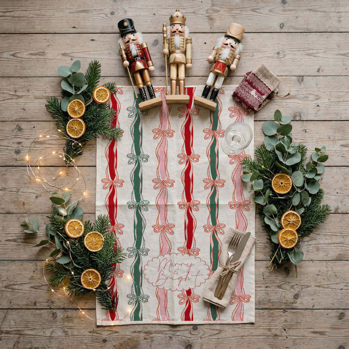 Merry & Bright Coquette Christmas Kitchen Towel