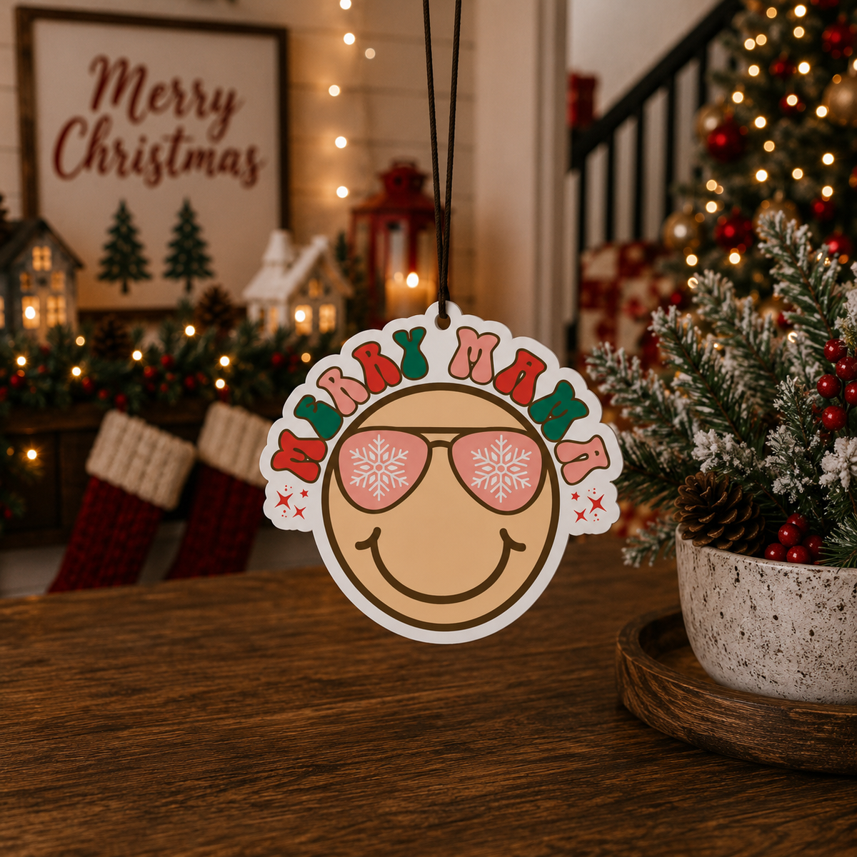Merry Mama Christmas Car Air Freshener