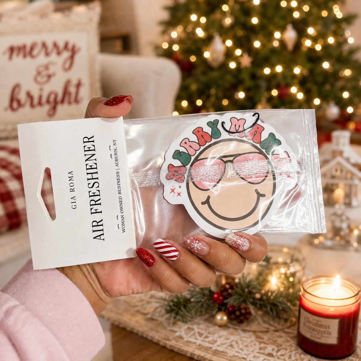 Merry Mama Christmas Car Air Freshener