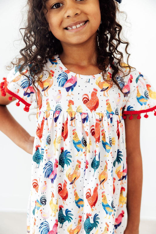 Rooster Pom-Pom Dress