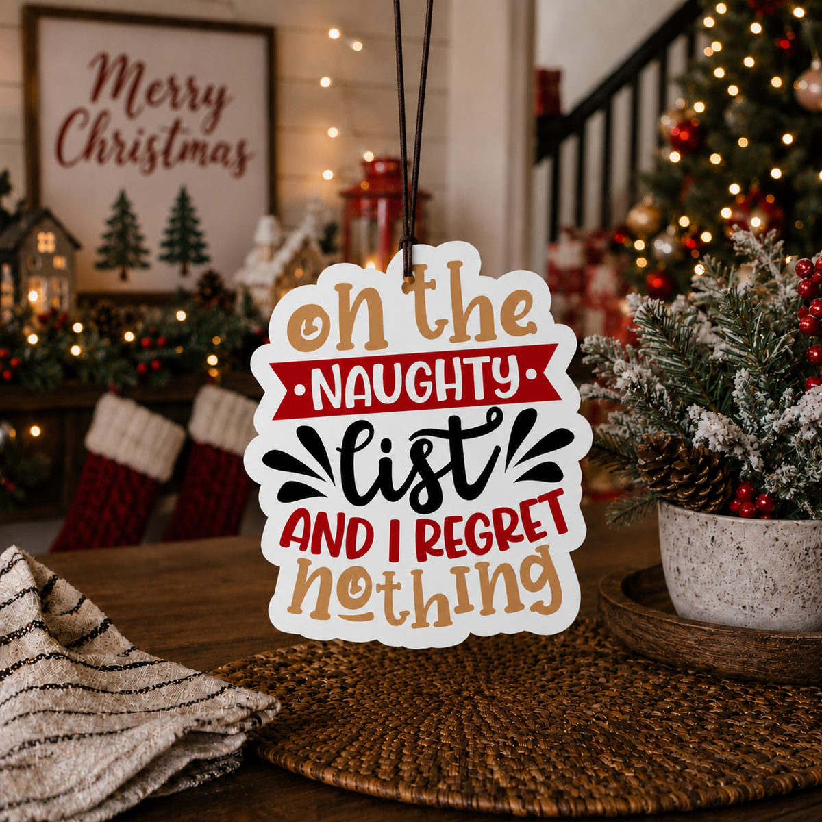 Naughty List & No Regrets Christmas Car Air Freshener