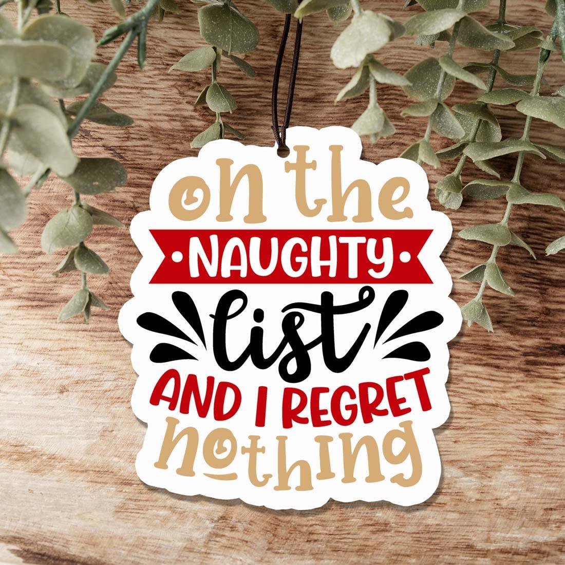 Naughty List & No Regrets Christmas Car Air Freshener