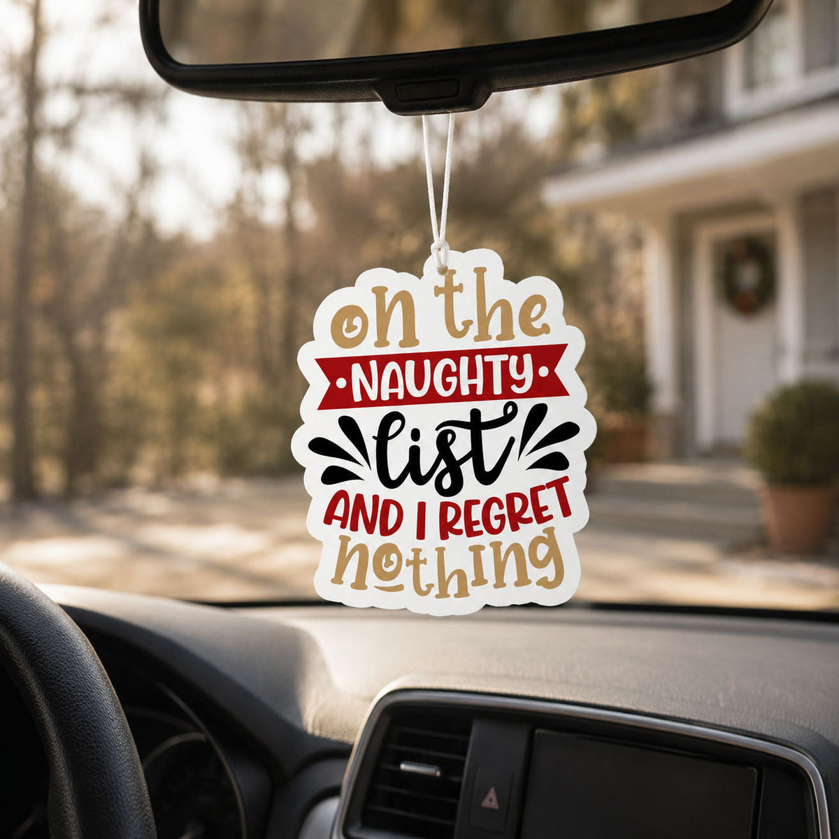 Naughty List & No Regrets Christmas Car Air Freshener