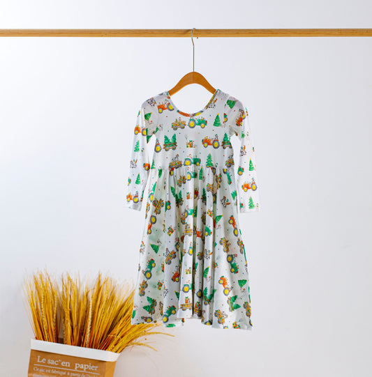 Moo-y Christmas Organic Cotton Twirl Dress