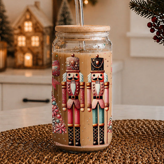 Vintage Nutcracker Christmas 17 oz Glass Tumbler