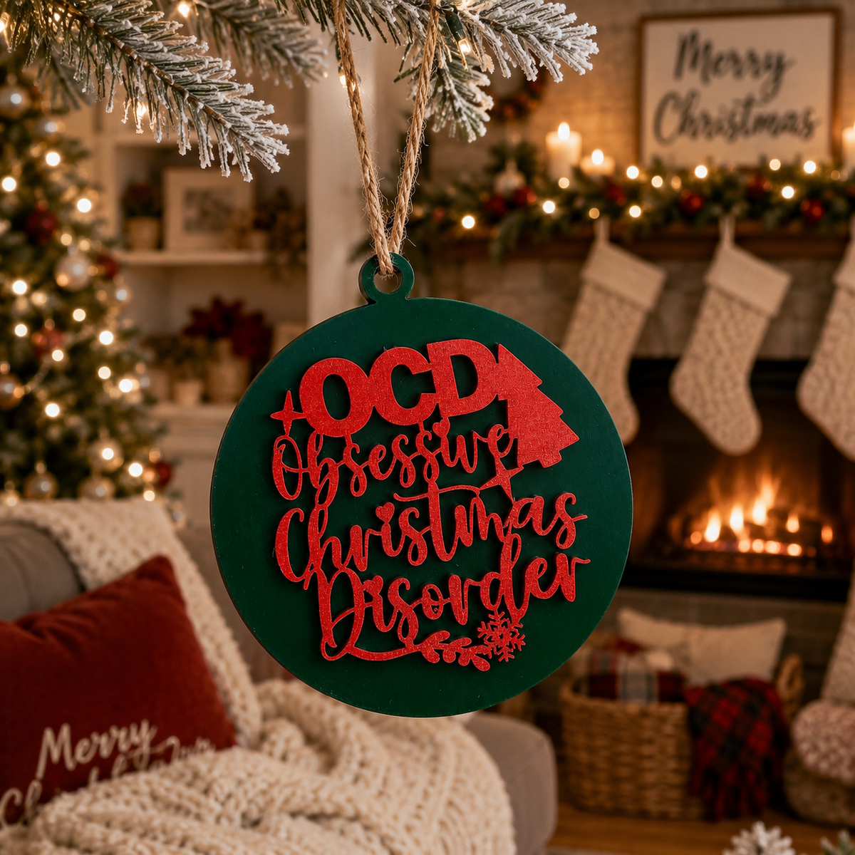 Obsessive Christmas Disorder Wooden Ornament | 12 Colors