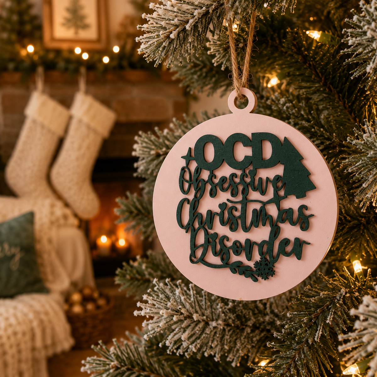 Obsessive Christmas Disorder Wooden Ornament | 12 Colors