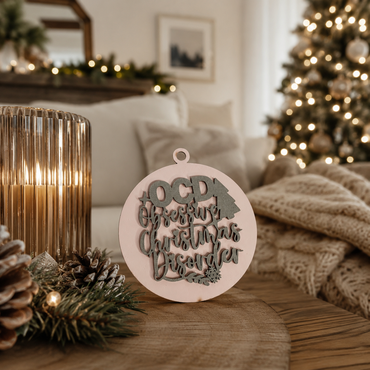 Obsessive Christmas Disorder Wooden Ornament | 12 Colors