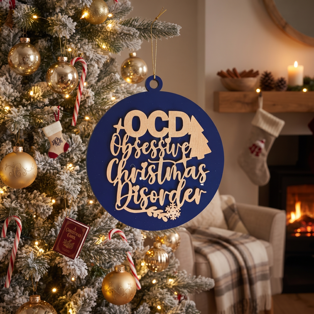 Obsessive Christmas Disorder Wooden Ornament | 12 Colors