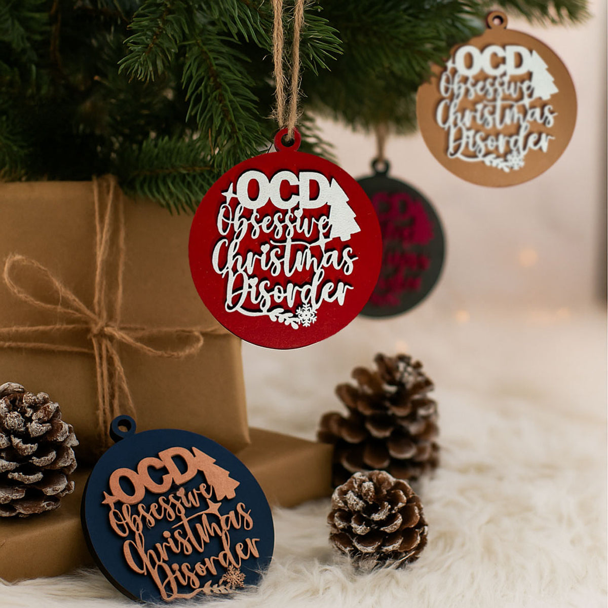 Obsessive Christmas Disorder Wooden Ornament | 12 Colors