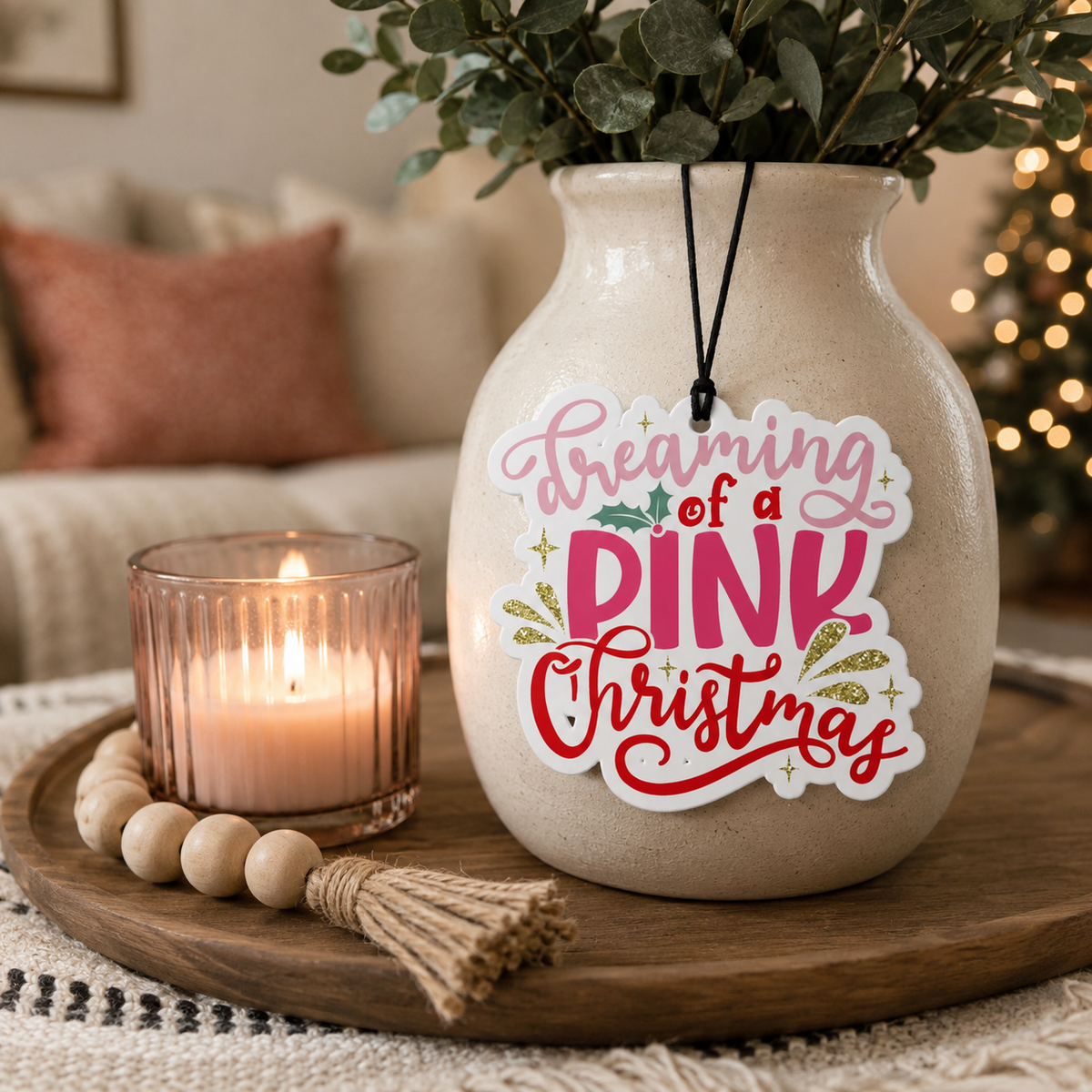 Dreaming of a Pink Christmas Car Air Freshener