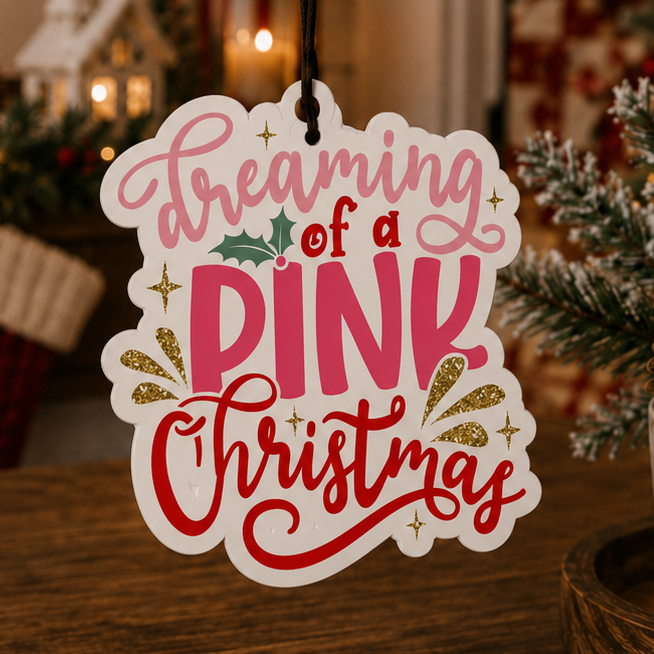 Dreaming of a Pink Christmas Car Air Freshener