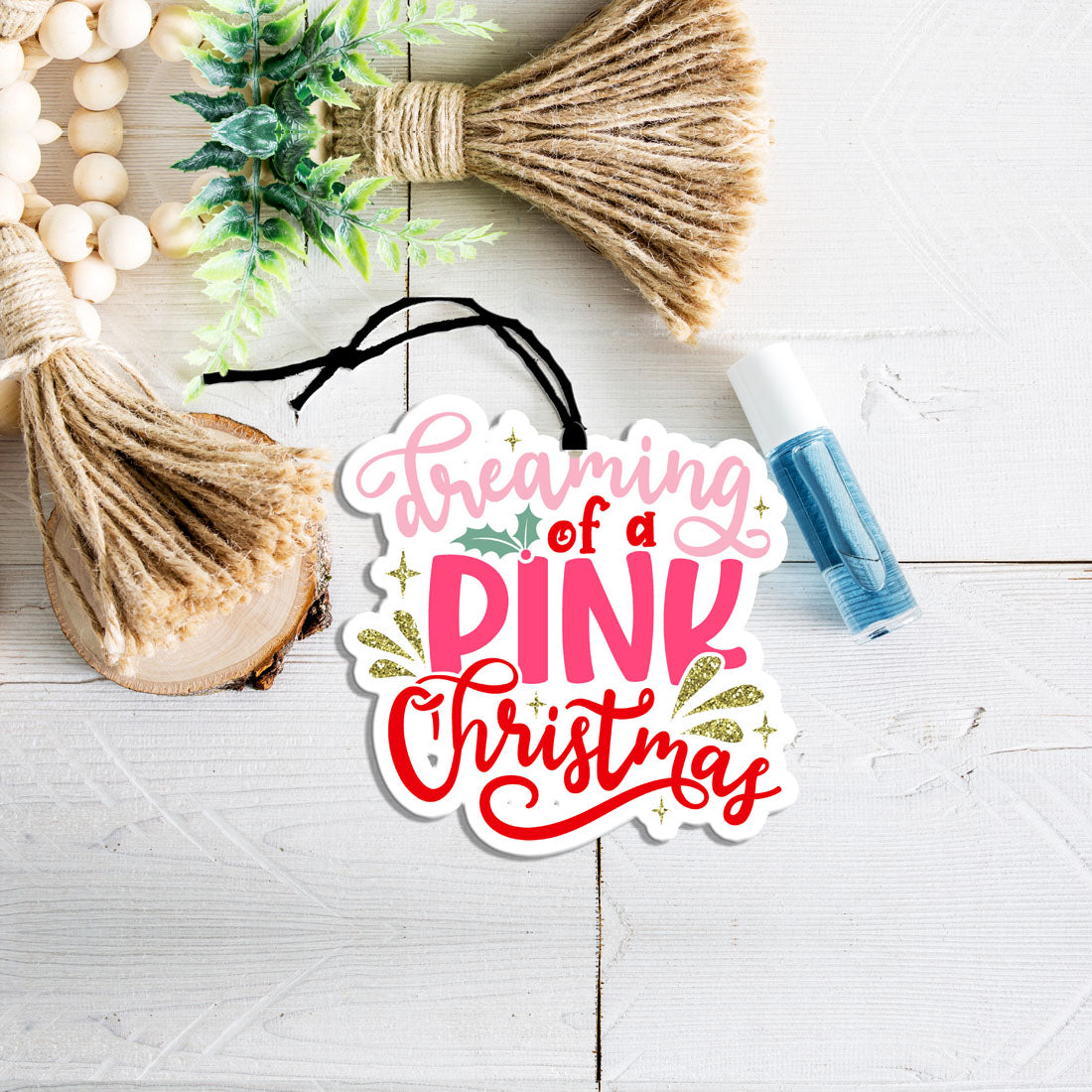 Dreaming of a Pink Christmas Car Air Freshener