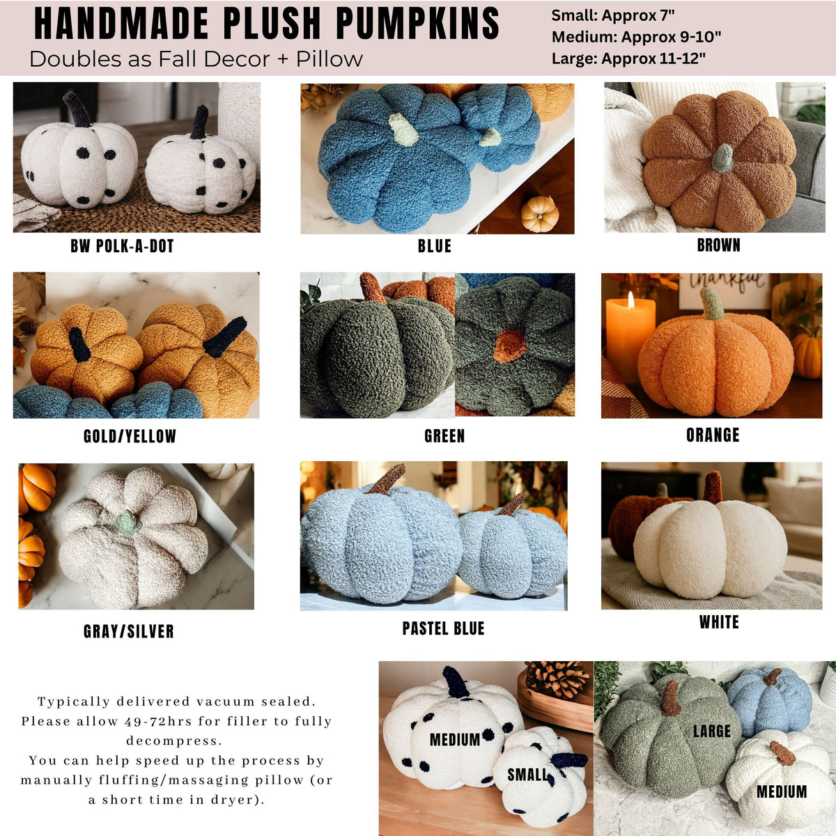 Plush Teddy Velvet Pumpkins