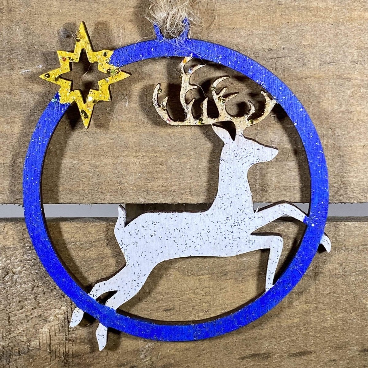 Reindeer Wooden Christmas Ornament | Rustic Holiday Decor