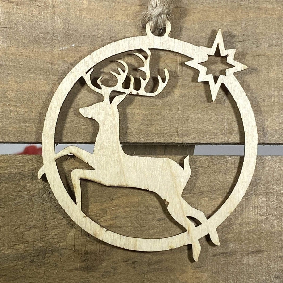 Reindeer Wooden Christmas Ornament | Rustic Holiday Decor