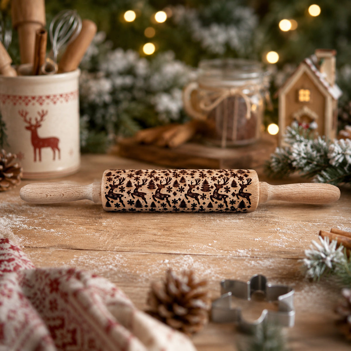 Embossed Christmas Rolling Pin | 10 Designs