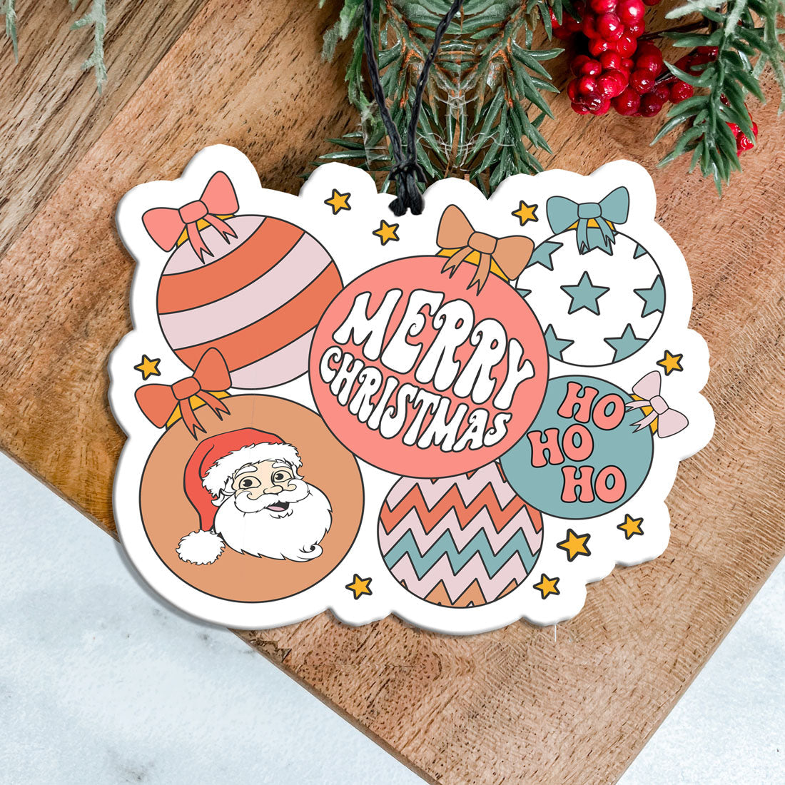 Retro Christmas Ornament Car Freshie