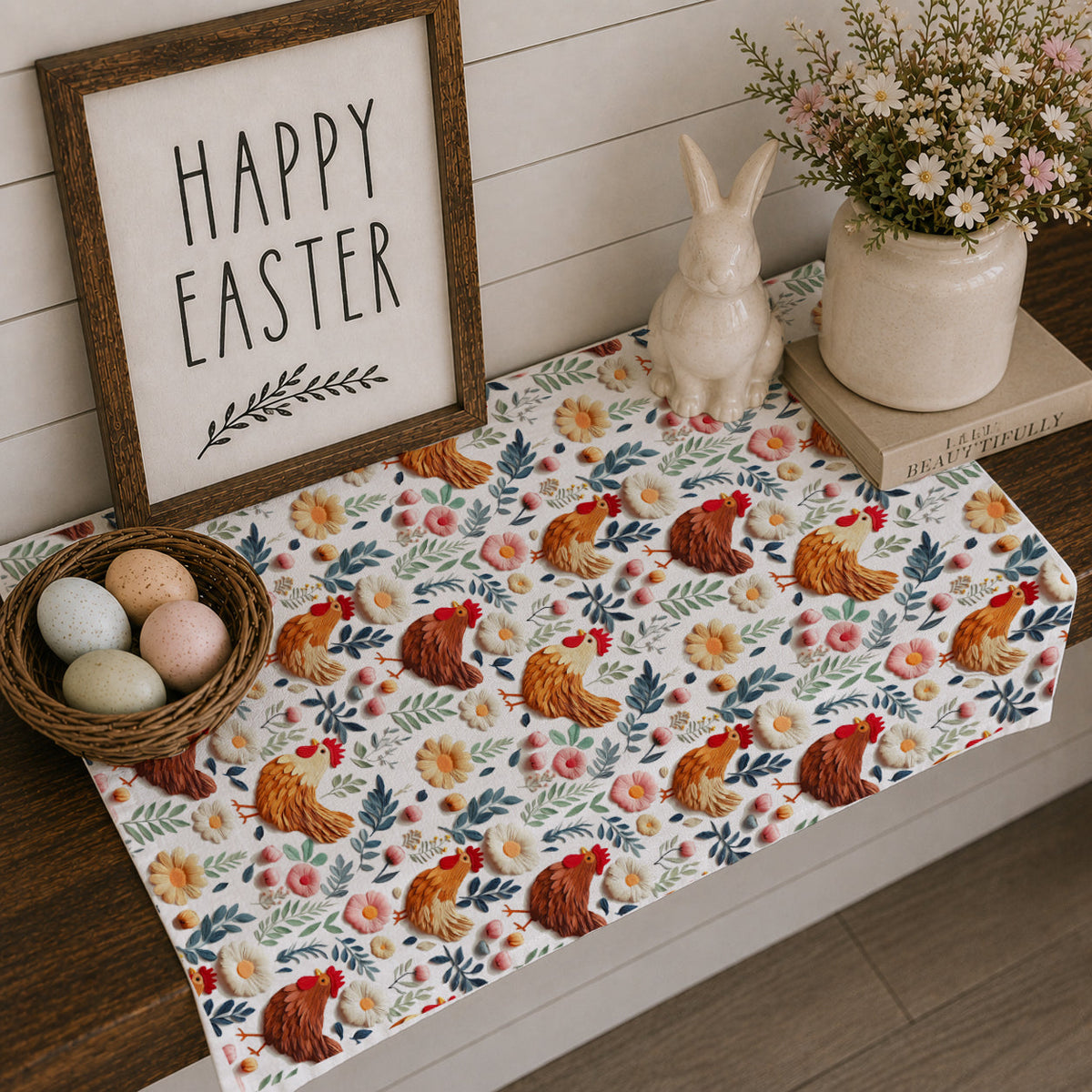 Petals & Peckers Chicken Kitchen Towel
