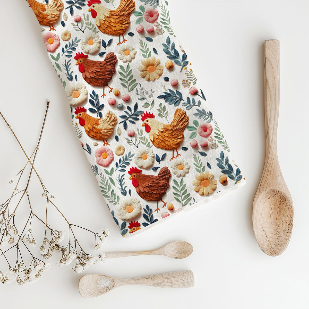 Petals & Peckers Chicken Kitchen Towel