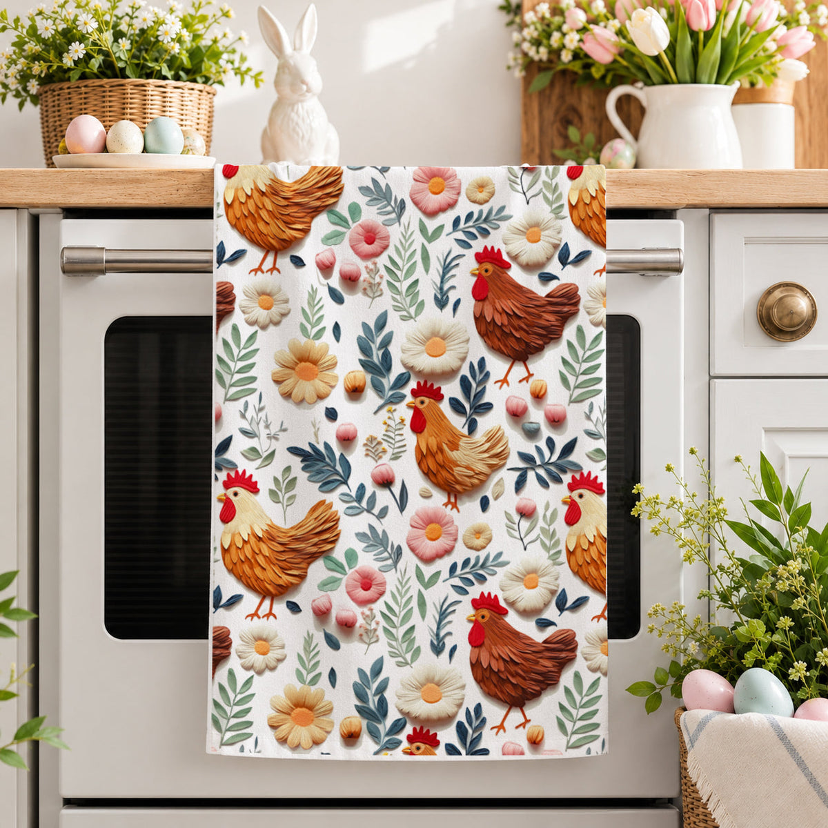 Petals & Peckers Chicken Kitchen Towel