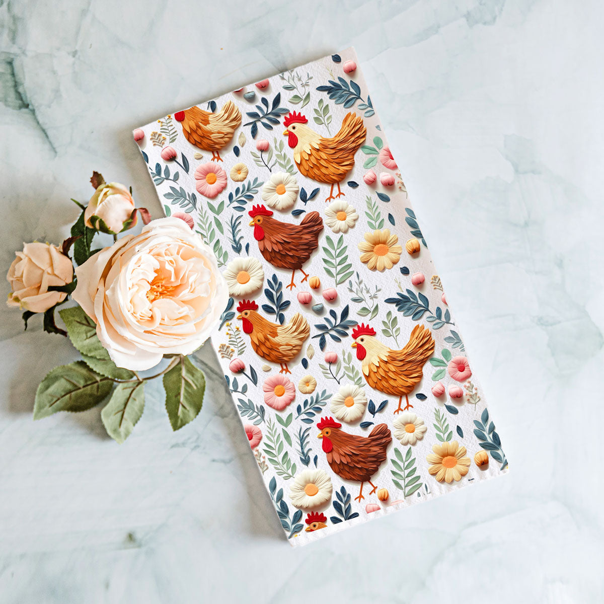 Petals & Peckers Chicken Kitchen Towel