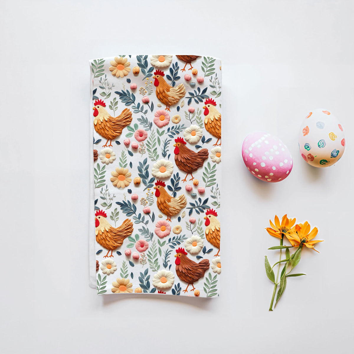Petals & Peckers Chicken Kitchen Towel