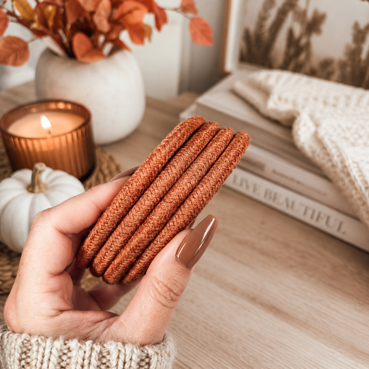 Handcrafted Braided Fabric Coasters