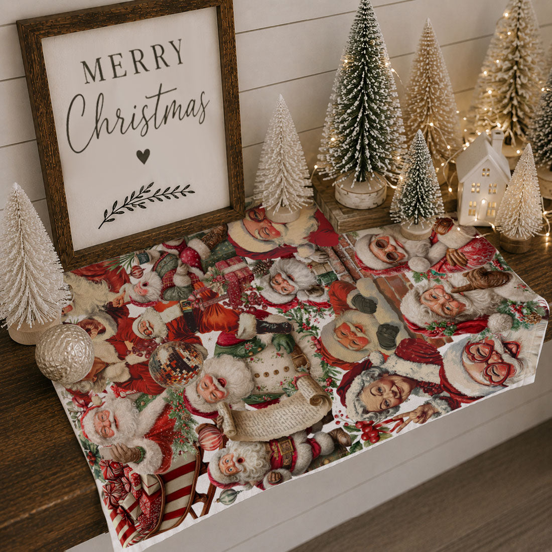 Santa Gone Wild Vintage Christmas Kitchen Towel