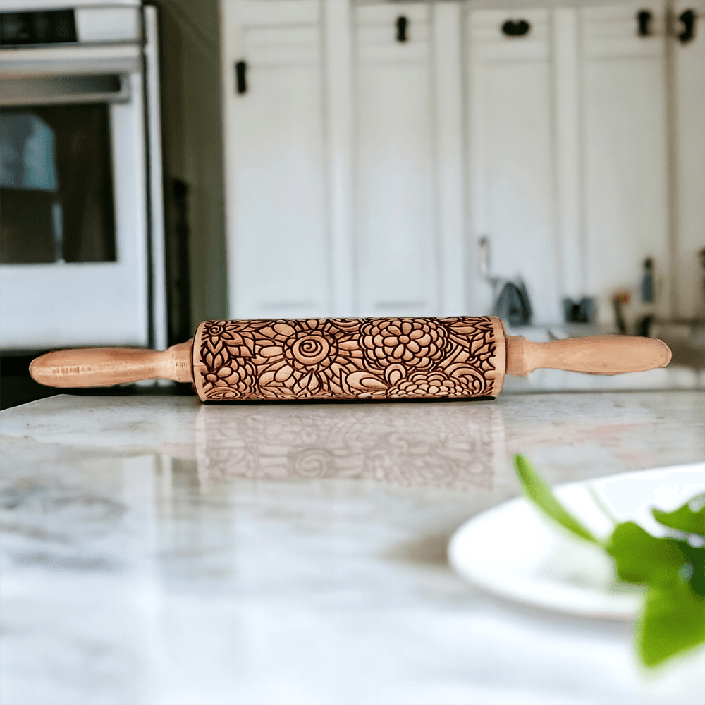 Decorative Embossed Wooden Rolling Pins for Baking