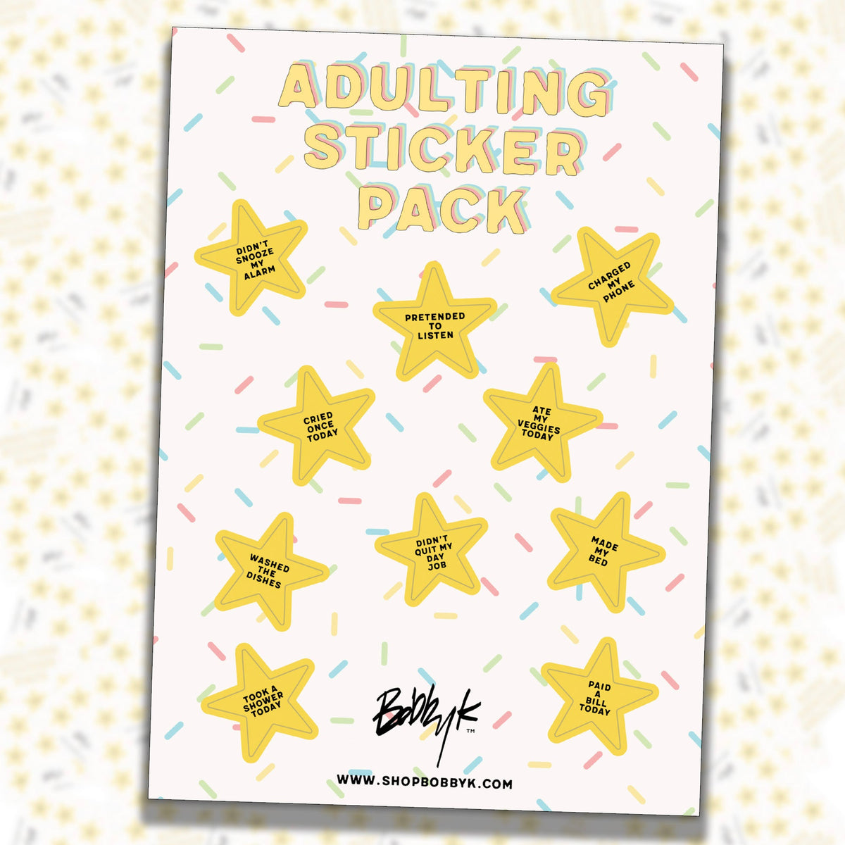 Adulting Sticker Pack Sheet