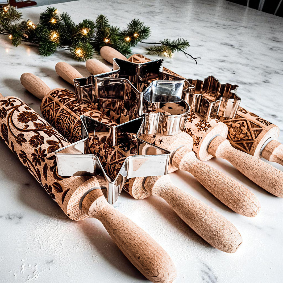 Embossed Christmas Rolling Pin | 10 Designs