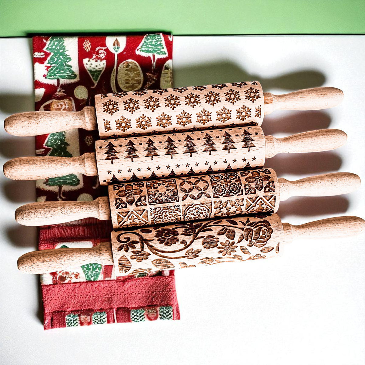 Embossed Christmas Rolling Pin | 10 Designs