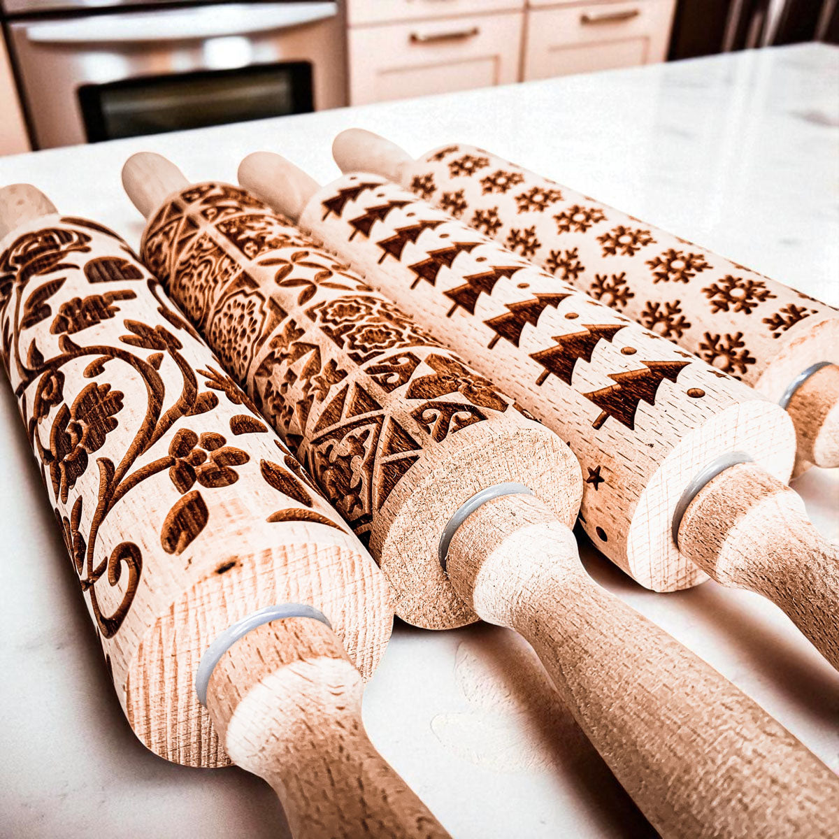 Embossed Christmas Rolling Pin | 10 Designs