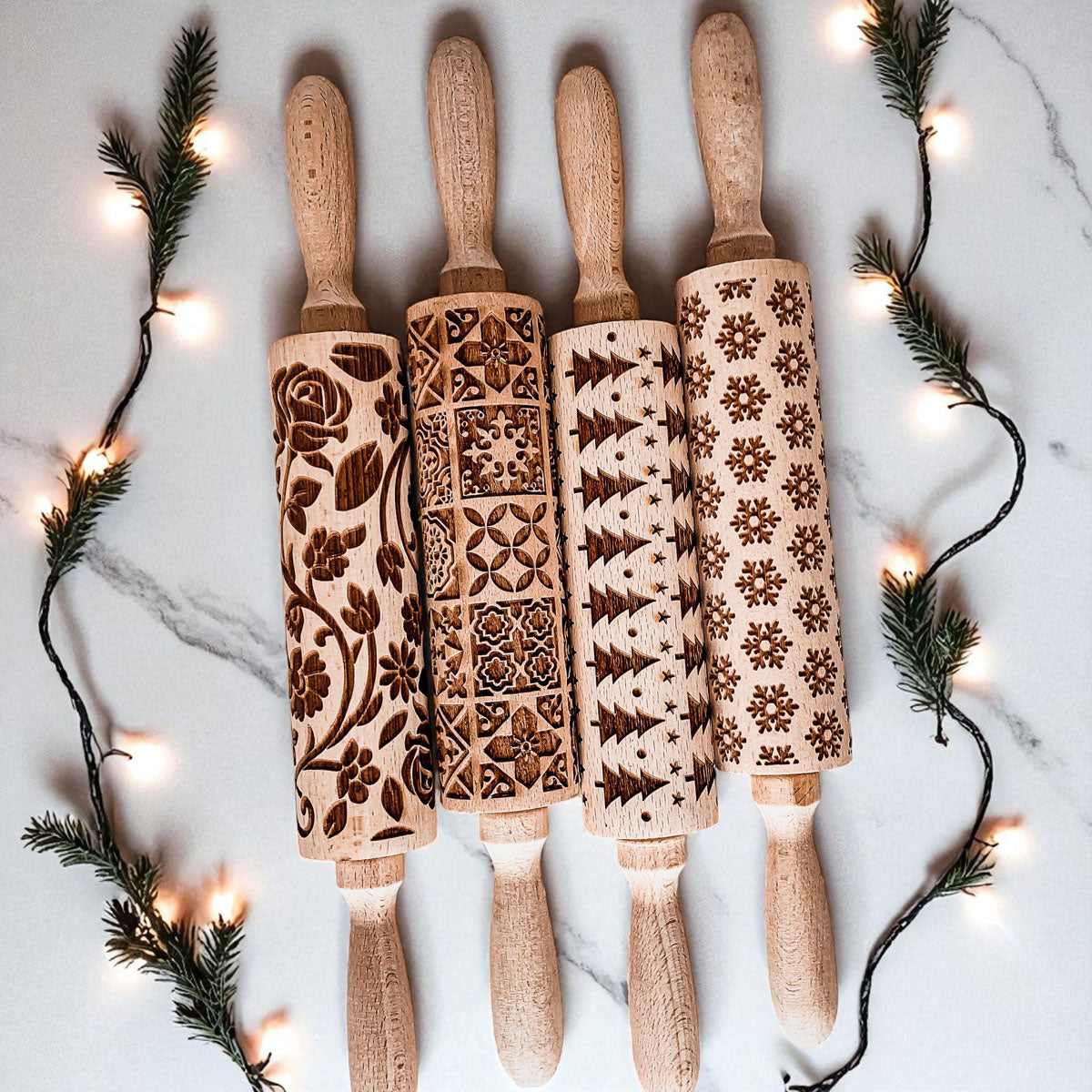 Embossed Christmas Rolling Pin | 10 Designs