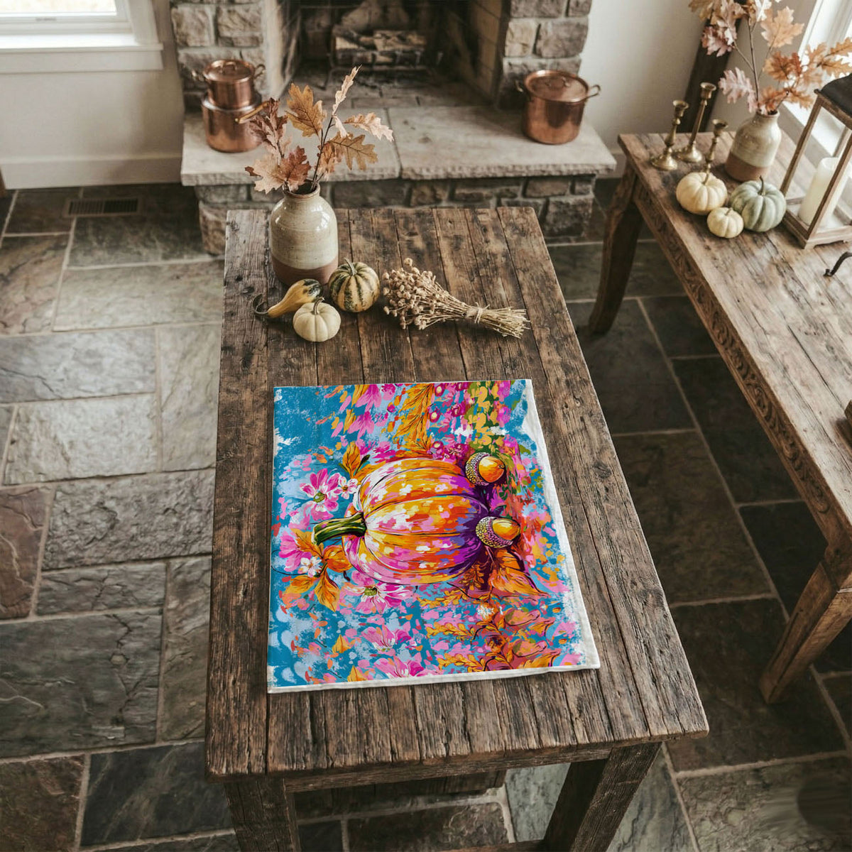 Wildflower Pumpkin Kitchen Towel