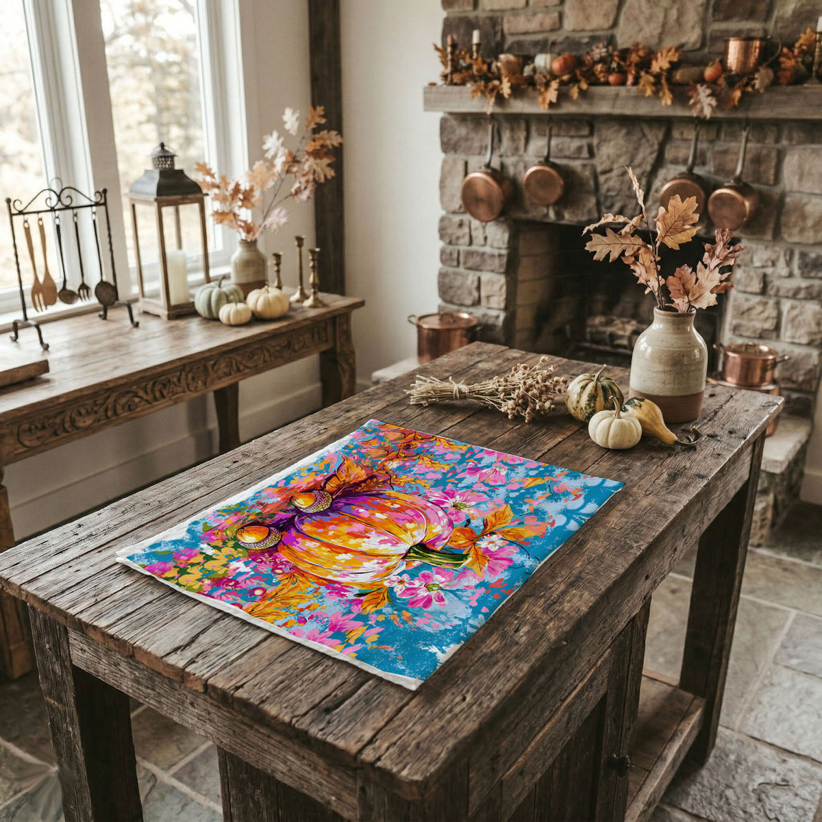 Wildflower Pumpkin Kitchen Towel