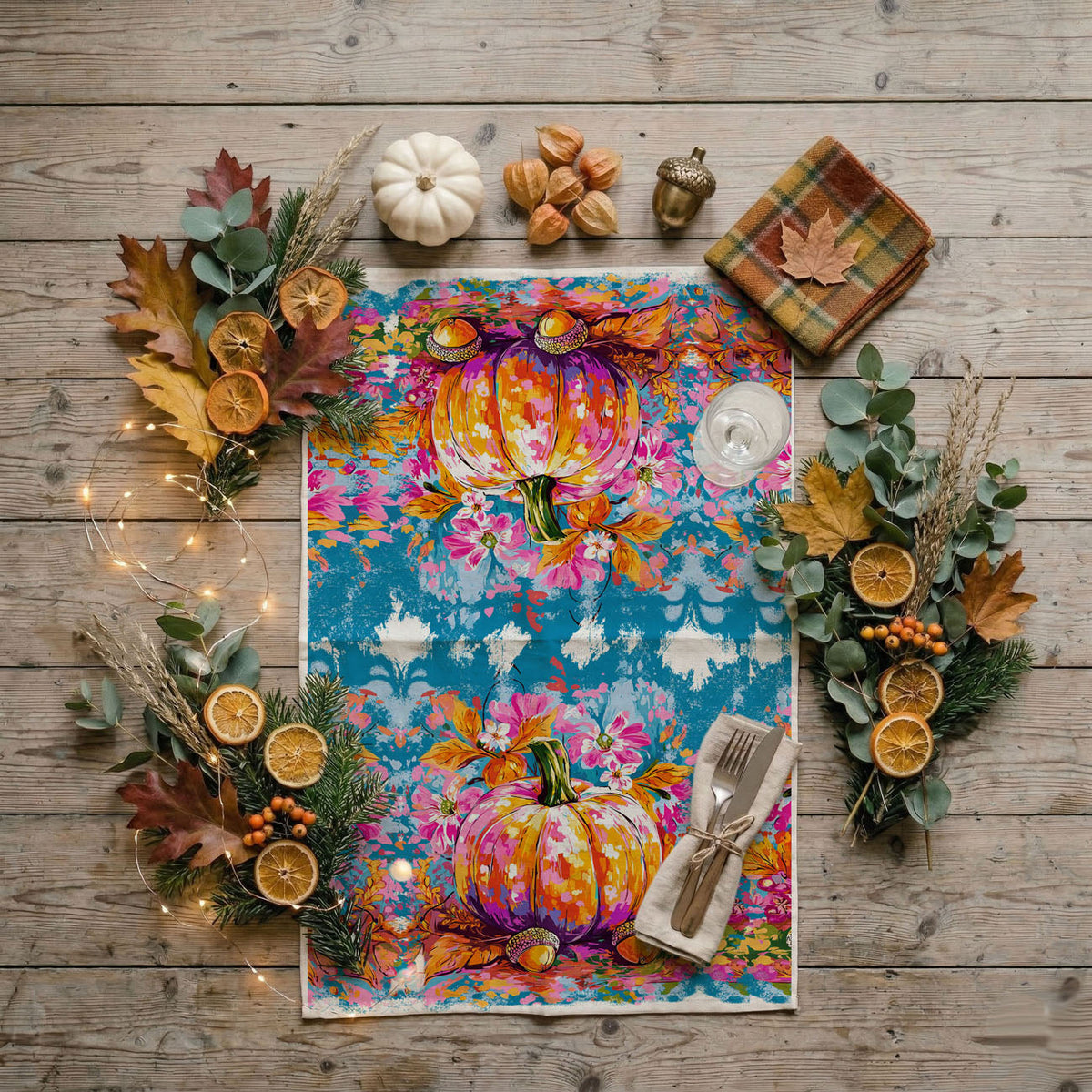 Wildflower Pumpkin Kitchen Towel