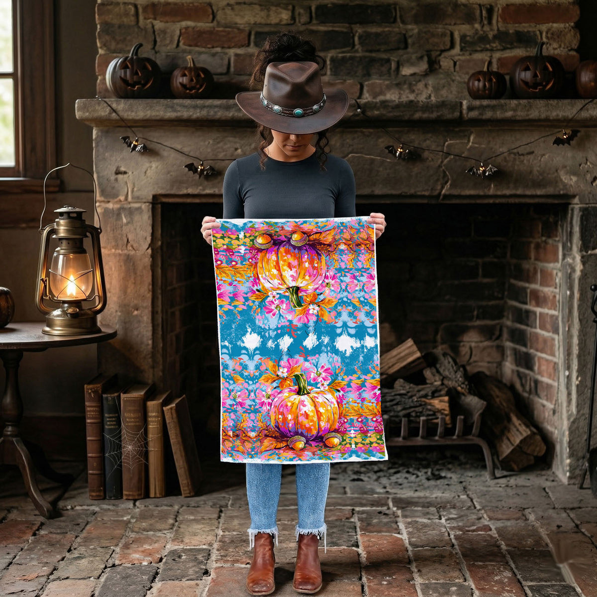 Wildflower Pumpkin Kitchen Towel