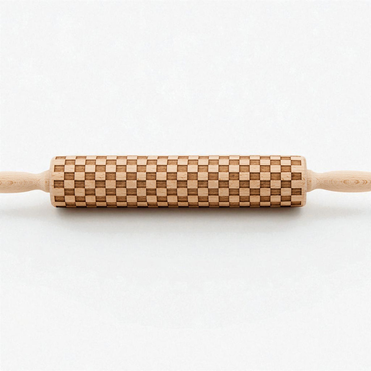 Courtly Check & Diamond Wooden Rolling Pin